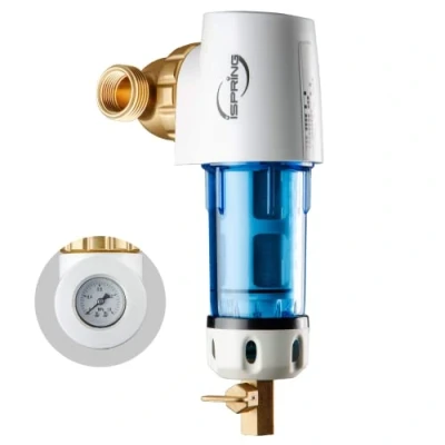 Abbildung von iSpring WSP50GRE Rückspülfilter Wasserfilter Filter, Wiederverwendbarer Spin Down Sedimentwasserfilter, Vorfilter für Brunnenwasserschlauch 50 Mikron