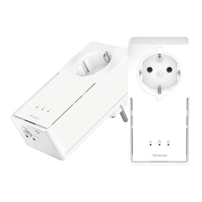 Abbildung von STRONG Powerline 2000 Kit Netzwerkadapter (bis Mbit DUO/S, integrierte Steckdose, Fast Ethernet LAN, Powerlan) Weiß, POWERL2000DUOEU