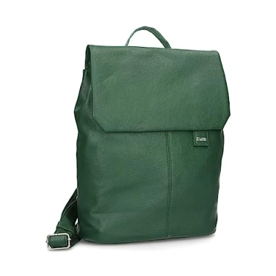 Abbildung von Zwei Damen City Rucksack Mademoiselle.M MR8 4 Liter klassisch eleganter Damenrucksack, Magnet Verschlussklappe, Hauptfach mit Reißverschluss, gepolstertes Trennfach, Rückenpolsterung (moos)