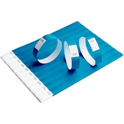 Abbildung von iboo 500 blaue Tyvek Papierarmbänder für Kontrolle und Sicherheit Veranstaltungen, Abende, Festivals Reisen Eintrittsarmbänder