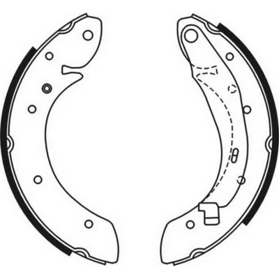 Abbildung von KRAFT 6025610 Bremsbacken Hinterachse 228,6 42,0 mit Hebel PEUGEOT: 206 SW, Partner I Combispace, Van, CITROËN: Xsara Picasso