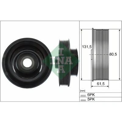Abbildung von INA 544 0141 10 Kurbelwellenriemenscheibe 131,50, 80,50 FORD: FIESTA 5, Focus Mk1 Hatchback