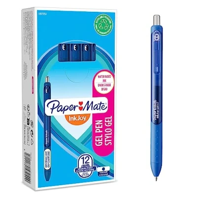 Abbildung von Paper Mate InkJoy Gelstifte mittlere Spitze (0,7mm) dunkelblau 12 Stück