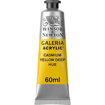 Abbildung von Winsor &amp; Newton 2120115 Galeria Acrylfarbe, hohe Pigmentierung, lichtecht, buttrige Konsistenz, 60 ml Tube Kadmiumgelb Dunkel