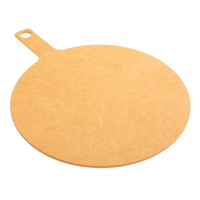 Abbildung von HENDI Pizzabrett mit Griff ø 30,5 x 0,6 cm aus gepressten Holzfasern bis 175 C, Gastro Pizzeria Holzbrett rund