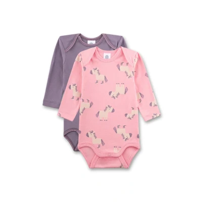 Abbildung von Sanetta Langarm Doppelpack Body für Kinder, Größe: 74, Rosa