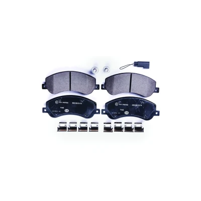 Abbildung von HELLA 8DB 355 012 761 Bremsbelagsatz inkl. Verschleißwarnkontakt mit Bremssattelschrauben Zubehör FORD: Transit Mk6 Minibus, Van