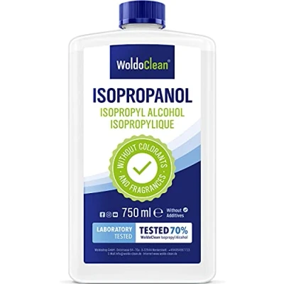 Abbildung von Isopropanol 70% Reinheit mit 30% destillierten Wasser 750ml Reinigungsflüssigkeit