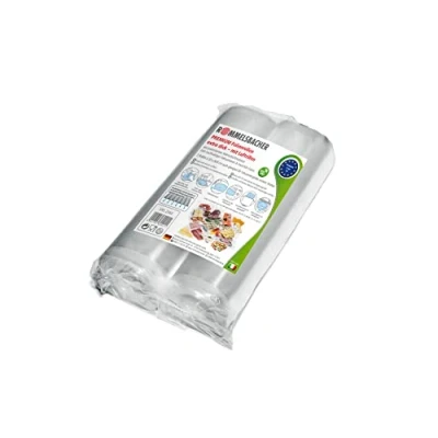 Abbildung von ROMMELSBACHER VRS 2060 Profi Folienrollen 20 x 600cm, 2 Rollen, BPA frei, extrem stark &amp; reißfest 210μm, eingeprägte Luftrillen, wiederverwendbar, Sous Vide, Made in Europe, für alle Balkenvakuumierer