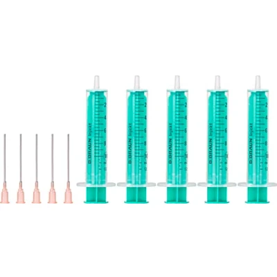 Abbildung von MedixX 5 Stück Spritzen Set mit stumpfer Nadel verschiedene Größen für Hobby und Heimwerk einzeln steril verpackt (5x 10ml Spritze &amp; 5x Kanüle)