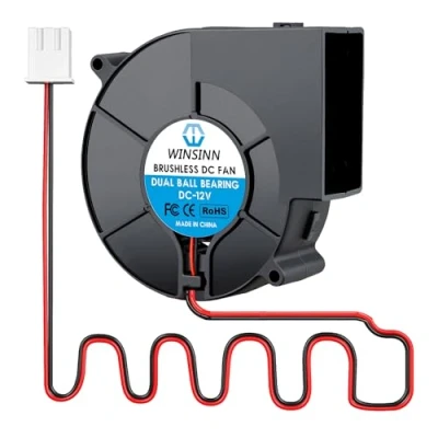 Abbildung von WINSINN DC 97mm Gebläse Lüfter 12V 9733 Doppelkugellager 12 Volt bürstenlose Kühlung 97x33mm 2PIN