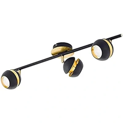 Abbildung von EGLO LED Deckenlampe Nocito, 3 flammige Deckenleuchte, Deckenstrahler aus Metall, Wohnzimmerlampe in Schwarz, Gold, Flurlampe, Spots inkl. GU10 Leuchtmittel, warmweiß
