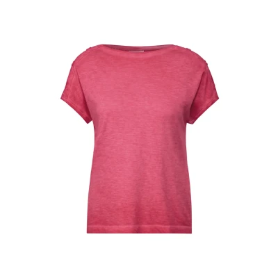 Abbildung von Cecil MIT Knopfdetail Tshirt print, Damen, Größe: Small, Rot