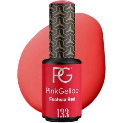 Abbildung von Pink Gellac UV Nagellack 133 Fuchsia Red 8 ml Shellac Rot Einfache Anwendung Gel Nail Polish für 14 Tage Salonqualität Made in Holland