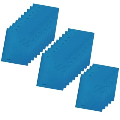 Abbildung von Original Falken 25er Pack Recycling Schnellhefter DIN A4 Intensivfarbe blau. Made in Germany Blauer Engel Hefter Papphefter Kartonschnellhefter Schulhefter Pappordner Mappe Schulordner