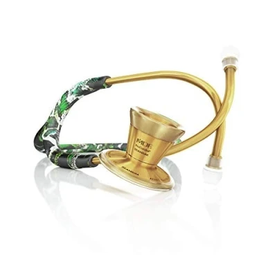 Abbildung von MDF LoSace/Gold ProCardial Kardiologie Stethoskop, limitierte Auflage, Leichte Titan, Erwachsene, Doppelkopf, Gratis Parts for Life, Schlauch: LoSace, BruststŸck Kopfhšrer: Gold, MDF797TLSK