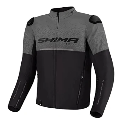 Abbildung von SHIMA DRIFT Motorradjacke Herren Leichte, Atmungsaktive Sommer Mesh Motorcycle Stadt Textiljacke Männer mit CE Schulter Ellbogen und Rückenprotektoren, Breitenverstellung (Grau, 3XL)