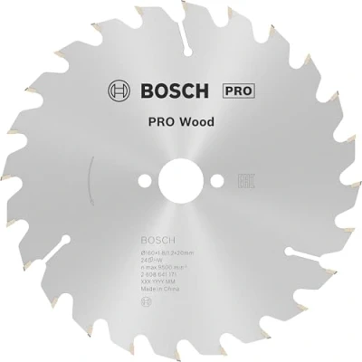 Abbildung von Bosch 1x PRO Wood Kreissägeblatt für Akku Handkreissägen (für Weichholz, Hartholz, Ø mm, Professional Zubehör Handkreissäge)