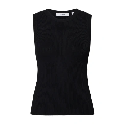 Abbildung von comma Geripptes AUS IM SLIM FIT Top, Damen, Größe: 40, Schwarz