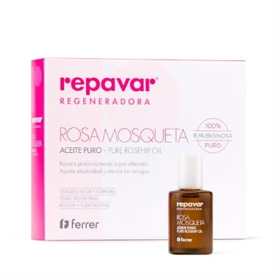 Abbildung von Repavar Regenerative Reines Hagebuttenöl 100% Kaltgepresst Regeniert Tiefgreifend Narben, Verbrennungen und Dehnungsstreifen Im Tropfpipette Roll On Applikator 15 ml