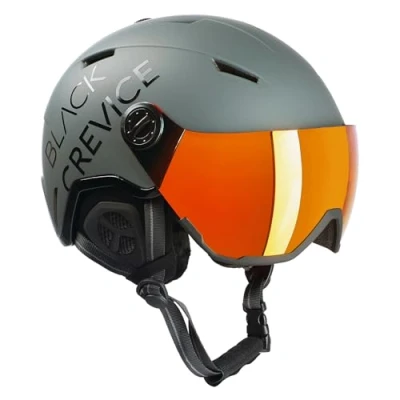 Abbildung von Black Crevice Skihelm Vail mit Visier, matt Gun/Shiny Black, L (58 61 cm)…