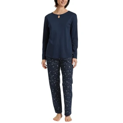Abbildung von CALIDA Sweet Dreams Pyjama, lang Damen, aus 100% Baumwolle, Hose mit stoffbezogenem Gummibund