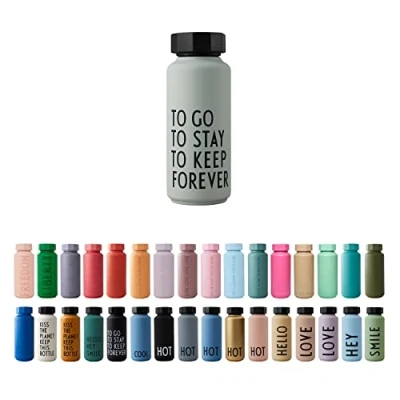 Abbildung von Design Letters Thermosflasche 500 Ml Ideal als Weihnachtsgeschenke für männer, Frauen Trinkflasche mit Doppelwandigem Isoliertem Edelstahl Isolierflasche BPA frei Thermoskanne Auslaufsicher