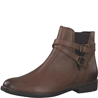 Abbildung von MARCO TOZZI Damen Chelsea Boots aus Leder Flach, Braun (Muscat), 41