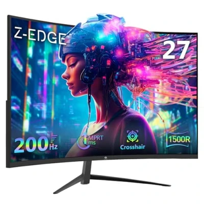 Abbildung von Z Edge 27 Zoll Curved Gaming Monitor 200Hz 1ms MPRT, Full HD 1500R Display, VA Panel, FreeSync, HDMI 2.0 &amp; DisplayPort 1.4 Schwarz
