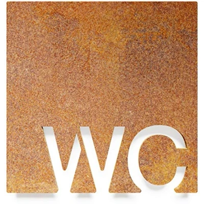Abbildung von Vintage WC Schild selbstklebend Retro Design Toiletten W 10 R
