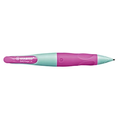 Abbildung von Ergonomischer Druck Bleistift für Linkshänder STABILO EASYergo 1.4 in türkis/neonpink inkl. 3 dünner Minen Härtegrad HB