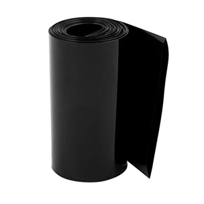 Abbildung von sourcing map 80 mm flache Breite 2,1 m Länge PVC Schrumpfschlauch schwarz für 18650 Batterien