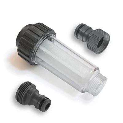 Abbildung von MI:KA:FI Wasserfilter für Hochdruckreiniger, Gartenpumpe, Gartenbewässerung, Wohnmobil ¾ Zoll Anschluss passend zu Kärcher 4.730 059.0 (1x Filter, inkl. Adapter)