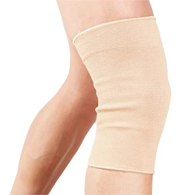 Abbildung von Actesso Kniebandage Knieverband Elastische Kompression Kniebandagen zur Schmerzlinderung während Sport und Nach Verletzungen Fur Manner Damen (Beige, M (1er Pack))
