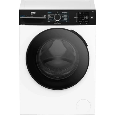 Abbildung von Beko BM3WFU3841R Waschvollautomat, Waschmaschine, 8 kg, EnergySpin, Schleuderwahl 1400 U/min, SteamCure Dampffunktion, allergikergeeignet, AquaWave Schontrommel, Weiß