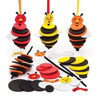 Abbildung von Baker Ross Steck Bastelsets Bienen (6er Pack) Bastelspaß für Kinder, Mitgebsel und Aktivitäten.