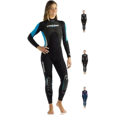 Abbildung von Cressi Morea Damen Neoprenanzug 3mm für alle Wassersportarten, Schwarz/Türkis/Grau, L/4