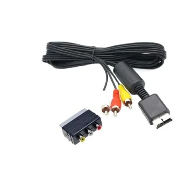 Abbildung von WICAREYO 1.8M/6ft AV Kabel TV RCA Composite mit 3RCA zu Scart Adapter Konverter für PS2 PS3