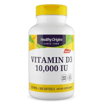Abbildung von Healthy Origins, Vitamin D3, Weichkapseln mit jeweils 10.000 IU, 360 Weichkapseln, glutenfrei, sojafrei