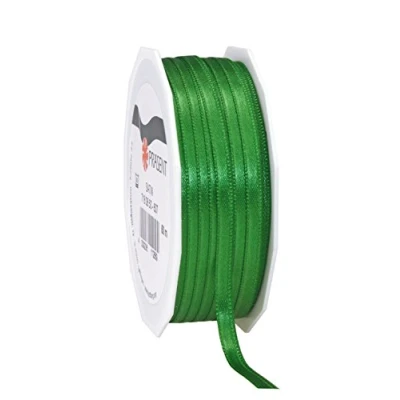 Abbildung von PRÄSENT C.E. Pattberg Satin grün, 50 m Satinband zum Einpacken von Geschenken, 6 mm Breite, Geschenkband Dekorieren &amp; Basteln, Dekoband, Anlass