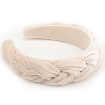 Abbildung von DRESHOW Samt Geflochtene Stirnband Damen Trachten Haarreif Breit Vintage Haare Bands Mode Stirnbänder für