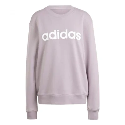 Abbildung von adidas Sportswear Essentials Linear French Terry Sweatshirt, Damen, Größe: Medium, Preloved fig/white