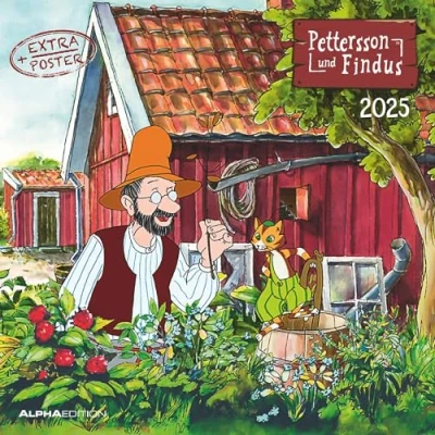 Abbildung von Alpha Edition Pettersson &amp; Findus 2025 Broschürenkalender 30x30cm, Kinderkalender mit hochwertigen Bildmotiven für jeden Monat, Mondphasen, ... Kalendarium: teNeues