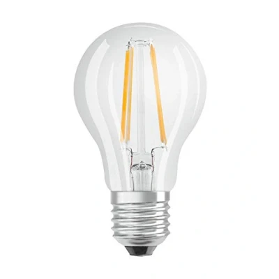 Abbildung von OSRAM STAR+ Dimmbare Filament LED Lampe mit E27 Sockel, Warmweiss (2700K), 7W, 3 stufig dimmbar per Klick, klassische Birnenform, Ersatz für 60W Glühbirne, klar, THREE STEP DIM CLASSIC A, 4er Pack