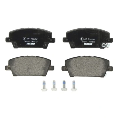 Abbildung von TEXTAR 2408701 Bremsbelagsatz mit akustischer Verschleißwarnung Bremssattelschrauben HONDA: CIVIC 8 Hatchback