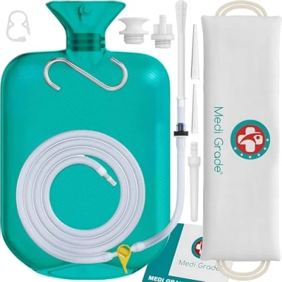 Abbildung von Medi Grade Einlaufset für Intimreinigung zu Hause 2L Kapazität Enema Kit mit Wiederverwendbarer, Accessoire, Anleitung, tragbare Tasche