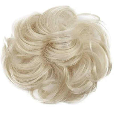 Abbildung von CAISHA Haarteil Haargummi Hochsteckfrisuren Brautfrisuren Voluminös Gelockt Unordentlich Dutt Kunstfaser DM15cm Platinblond G16A