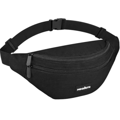 Abbildung von Bauchtasche Gürteltasche, MOCOCITO Hüfttasche für Damen und Herren, Brusttasche Groß Handytasche 120CM Gurt Verstellbarer Outdoor Sport Camping Wandern Fahrrad Geschenke Frauen Männe Schwarz