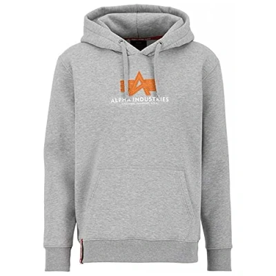 Abbildung von Alpha Industries Basic Kapuzenpullover, Herren, Größe: Medium, Grey heather