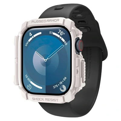 Abbildung von Spigen Rugged Armor Hülle Kompatibel mit Apple Watch 10 42mm (2024) Dünenbeige